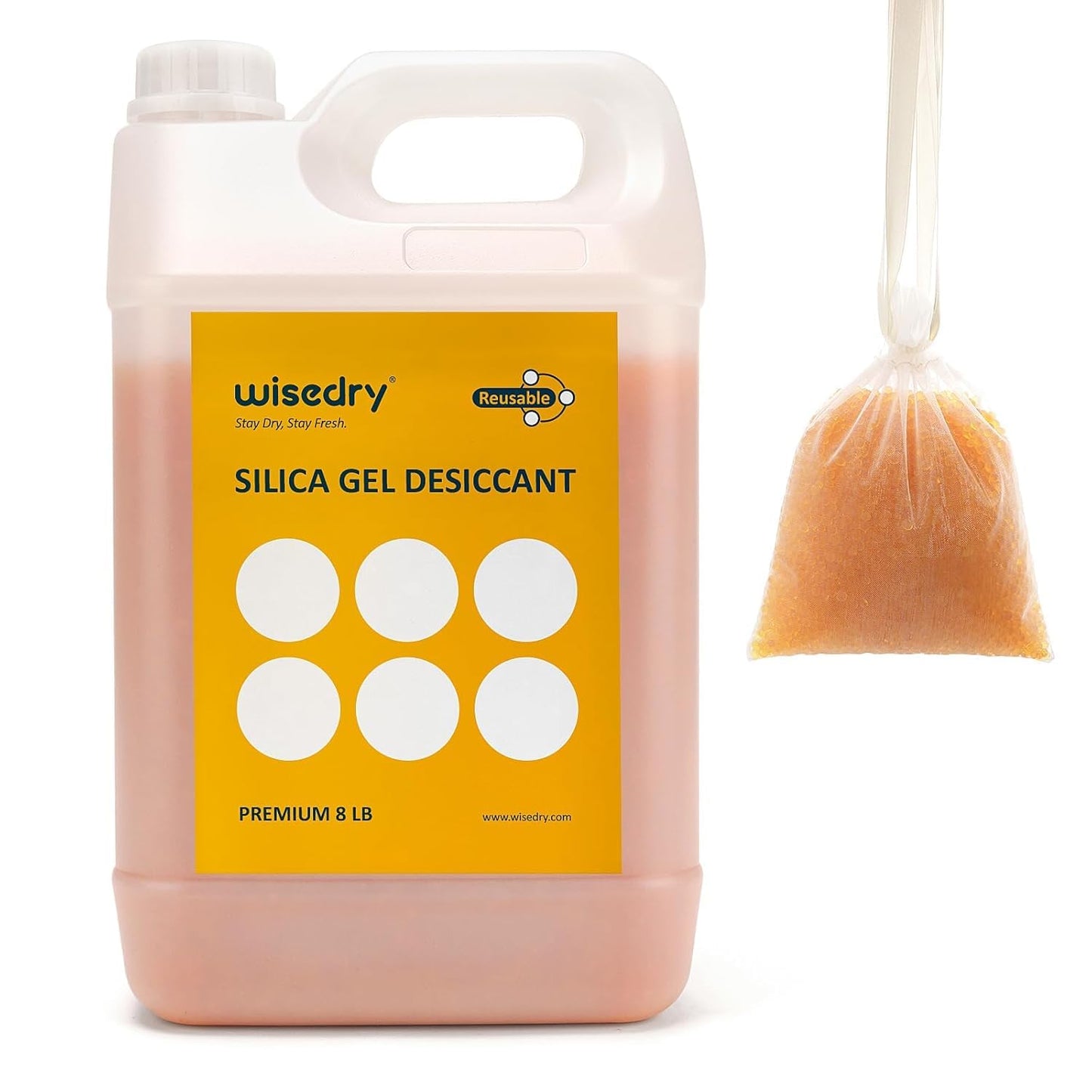 Wisedry Silica Gel Desiccant Beads Bulk Reusable