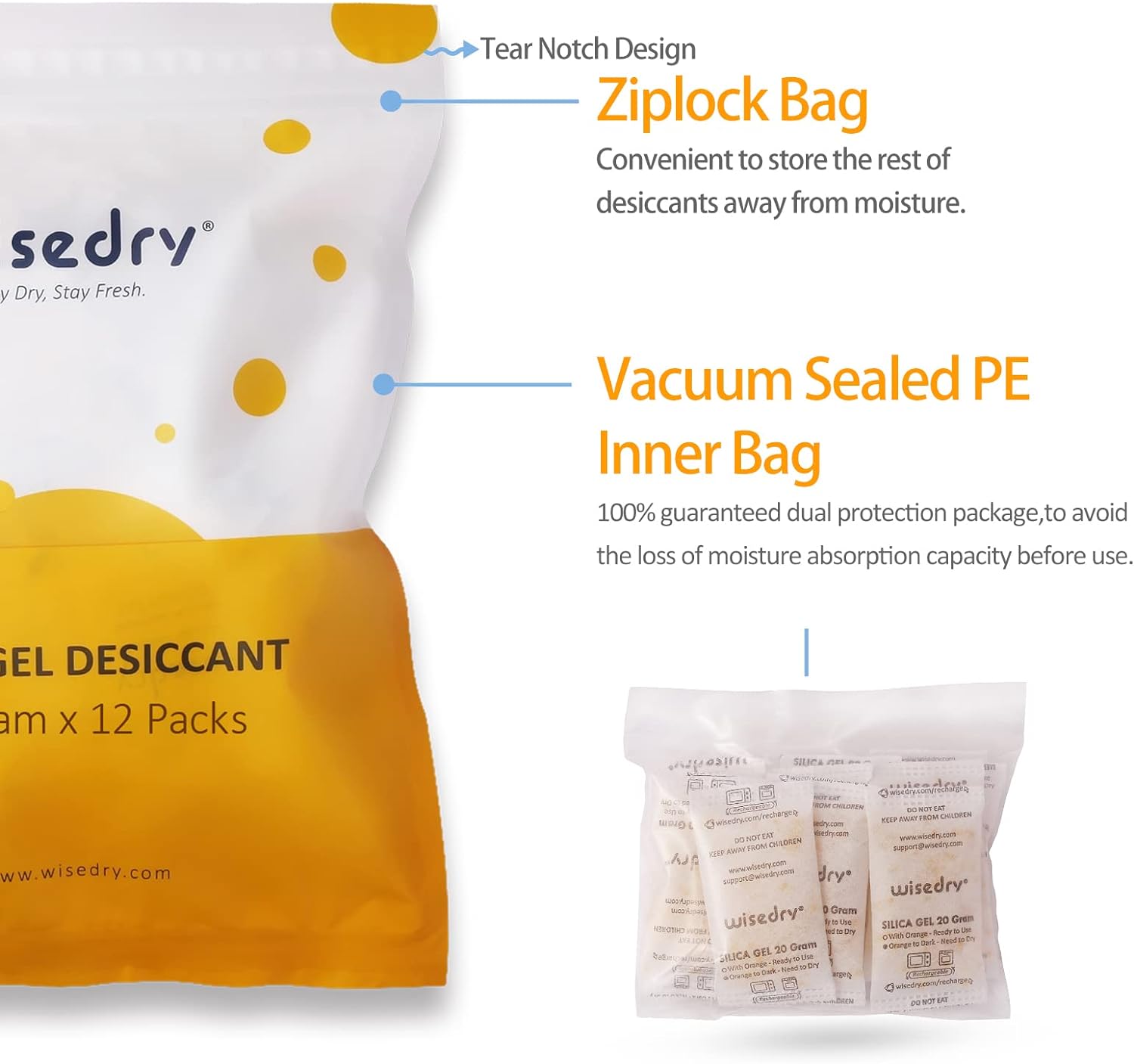 Wisedry rechargeable silica gel packets for two filament storage boxes