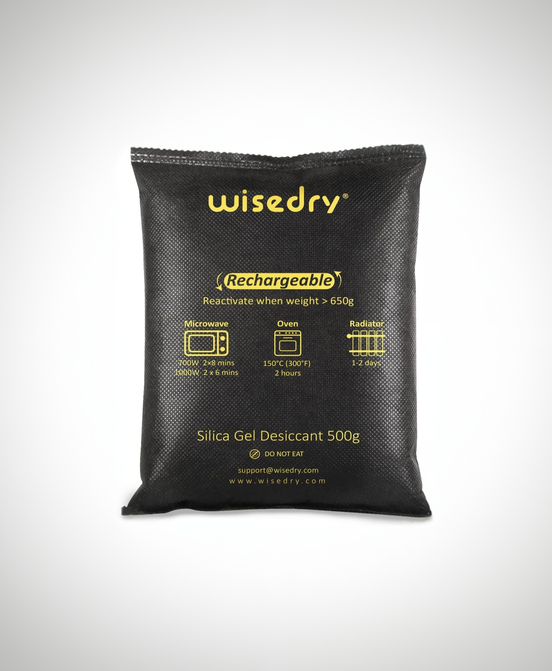 Wisedry reusable car dehumidifier bag ready for a pre-trip check